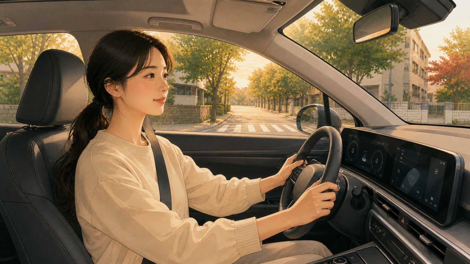 강서 여성 운전자 방문운전연수 일러스트